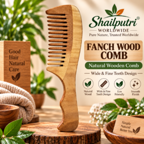 fanch wood comb natural handle