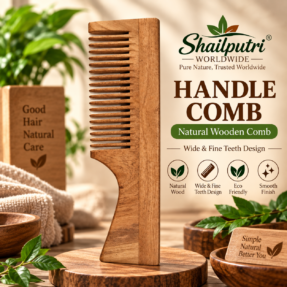 handle wooden comb natural