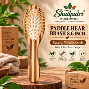 bamboo wood hairbrush anti static paddle brush