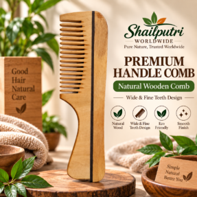 premium handle comb natural wooden