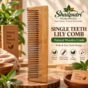 single teeth wooden comb lily comb