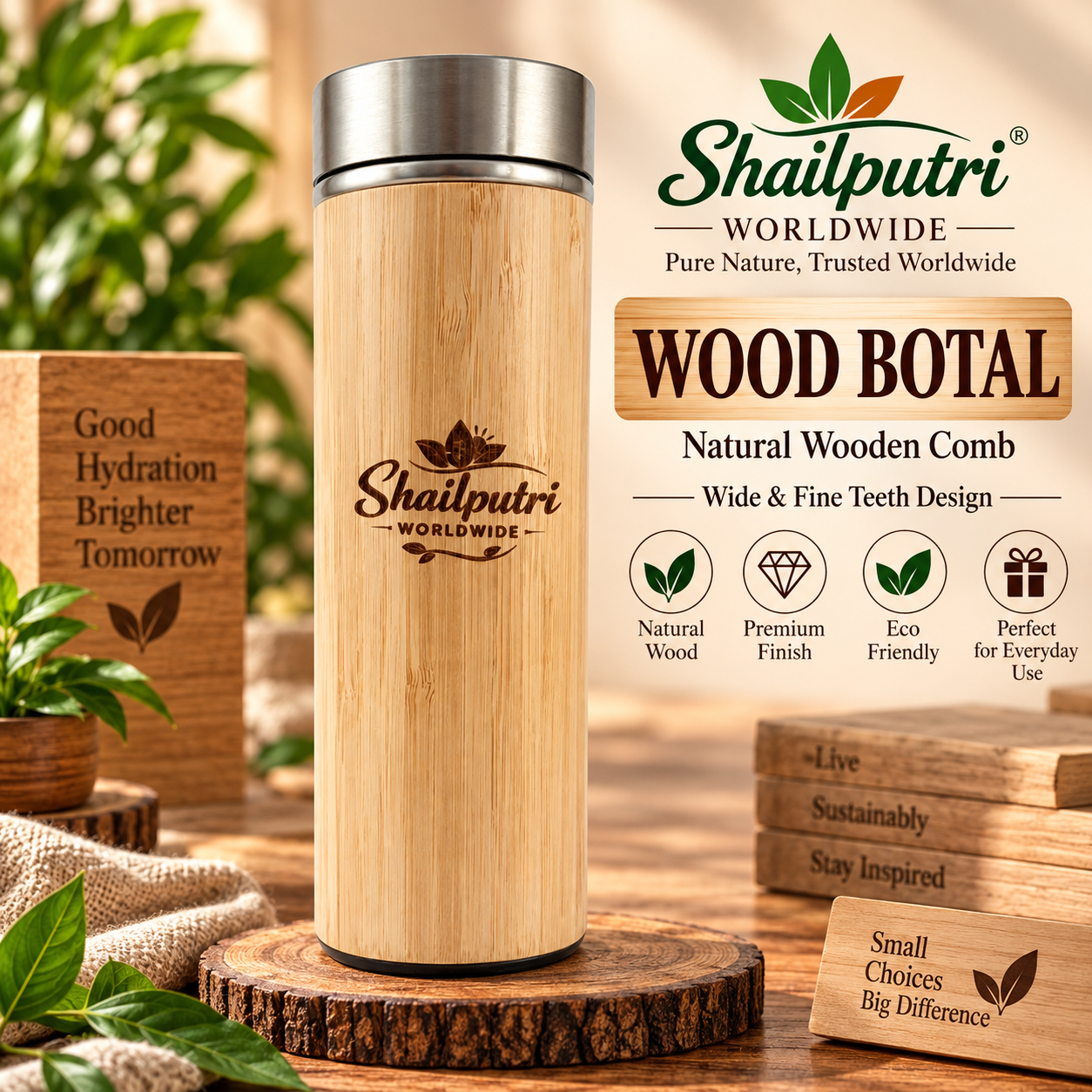 bamboo wooden bottle wood botal