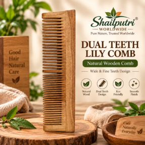 neem wood comb dual teeth lily comb